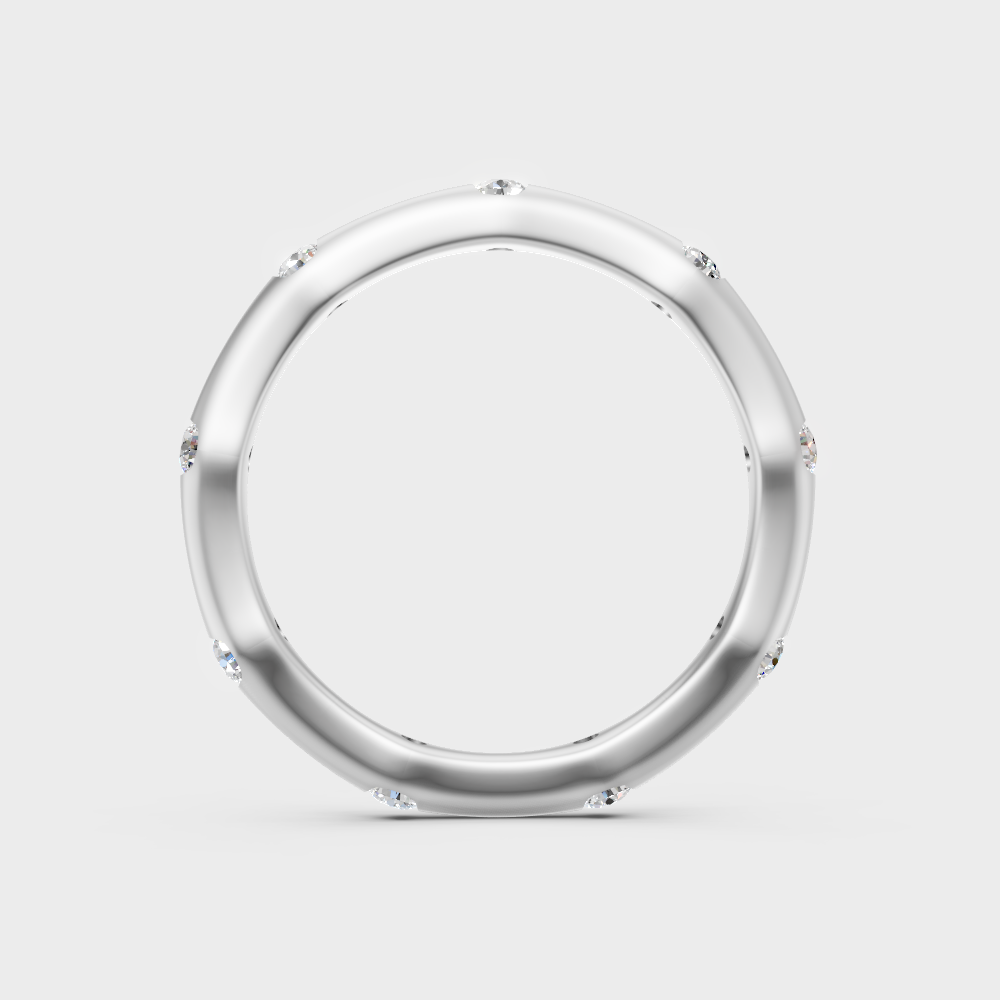 High-Polish 950 Platinum Round Lab Diamond Band For Maximum Shine