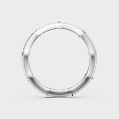 High-Polish 950 Platinum Round Lab Diamond Band For Maximum Shine