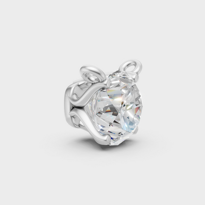 Elegant Round Diamond Pendant White Gold Jewelry