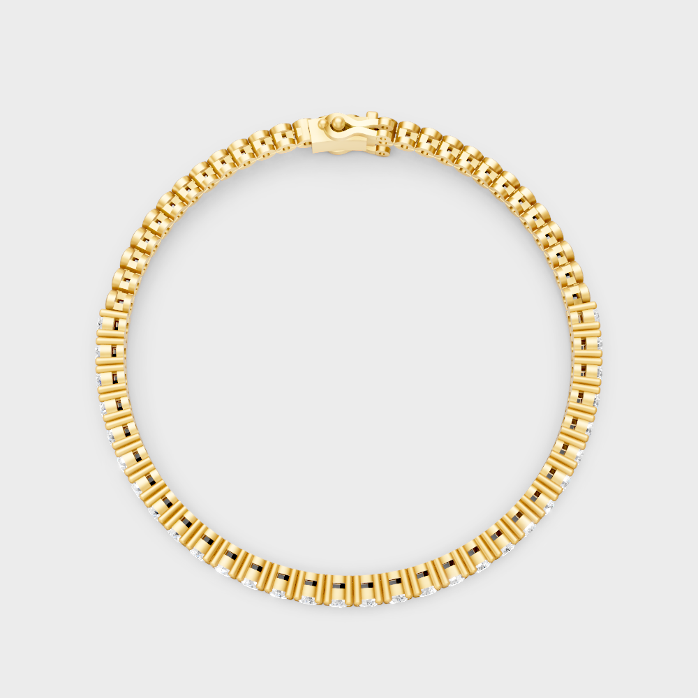 Brilliant Round Cut Diamond Bracelet Rose Gold