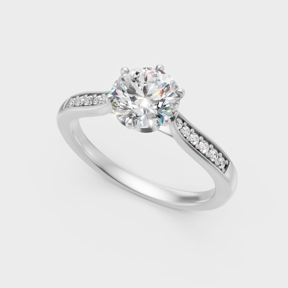 Premium 950 Platinum Round-Cut Lab-Grown Diamond Solitaire Engagement Ring