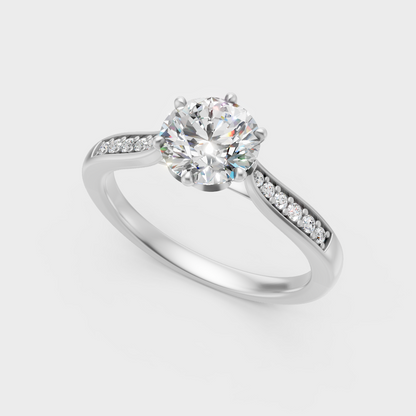 Premium 950 Platinum Round-Cut Lab-Grown Diamond Solitaire Engagement Ring