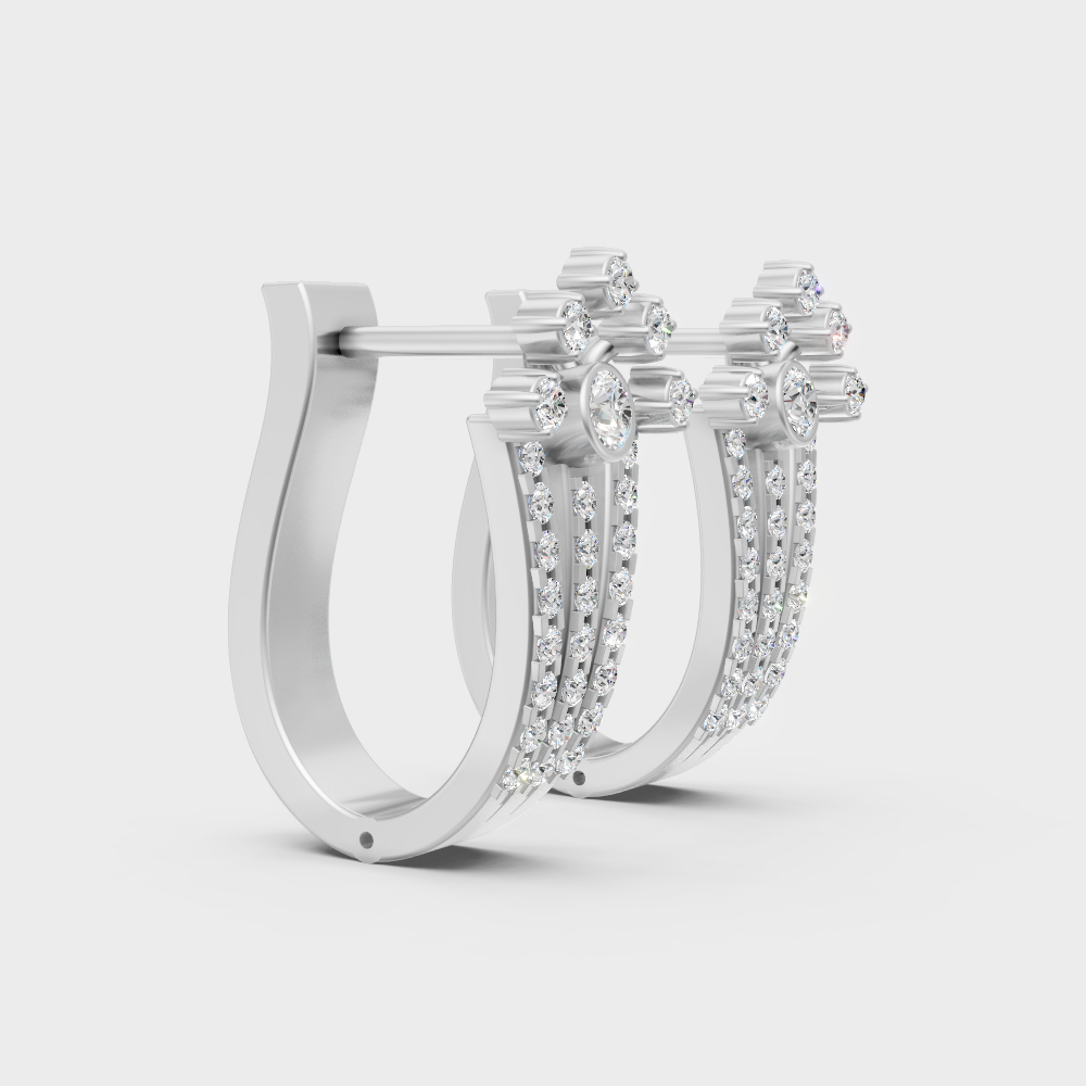 950 Platinum GLI Certified Lab-Grown Diamond Hoop Earrings