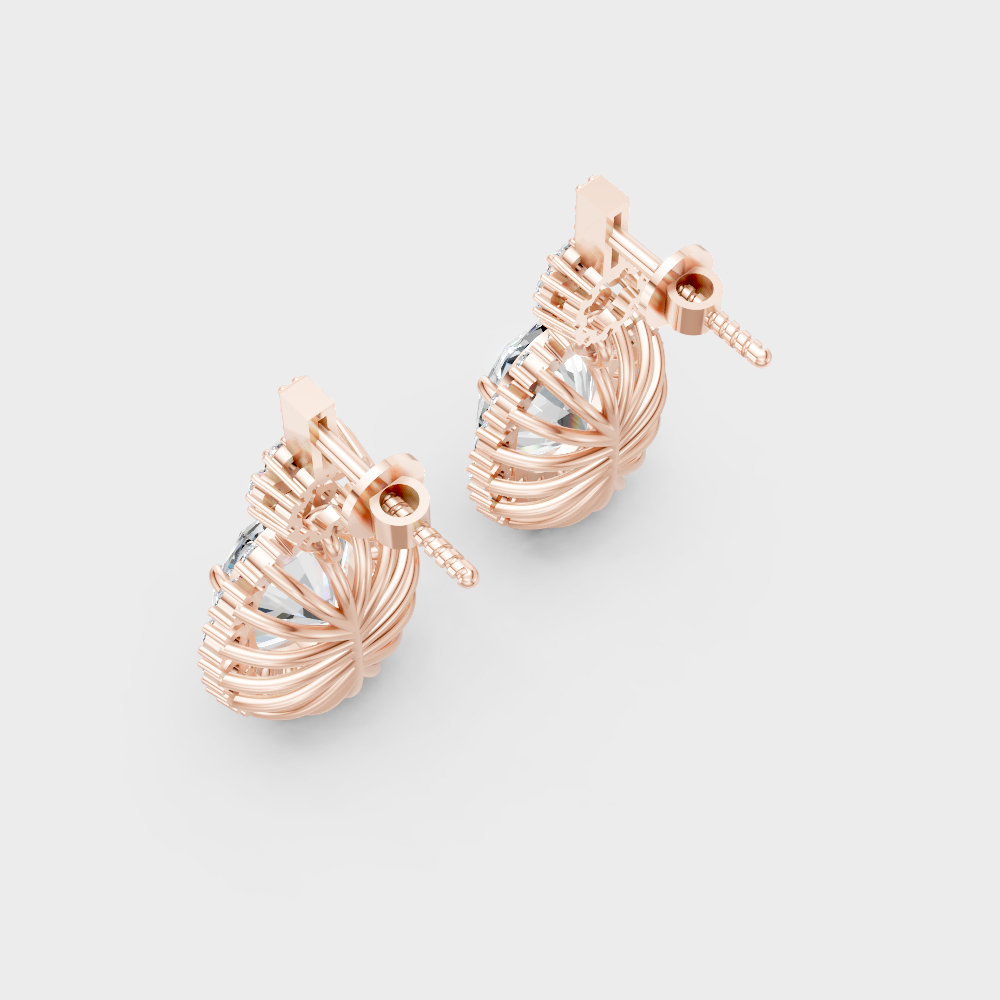 Ethical Lab-Grown Diamond Drop Earrings In Rose Gold