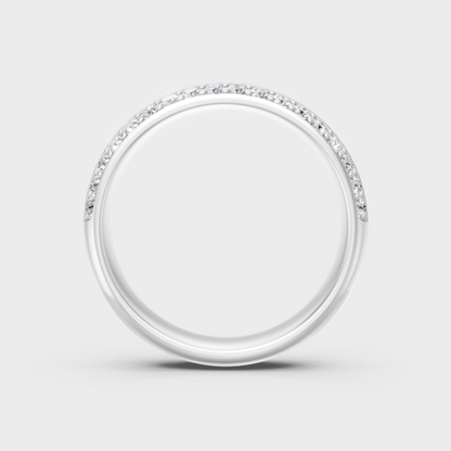 High-Polish 950 Platinum Round Lab Diamond Band For Maximum Shine