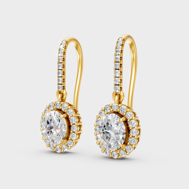 Certified Lab-Grown Diamond Dangler Earrings In Hallmark Yellow Gold