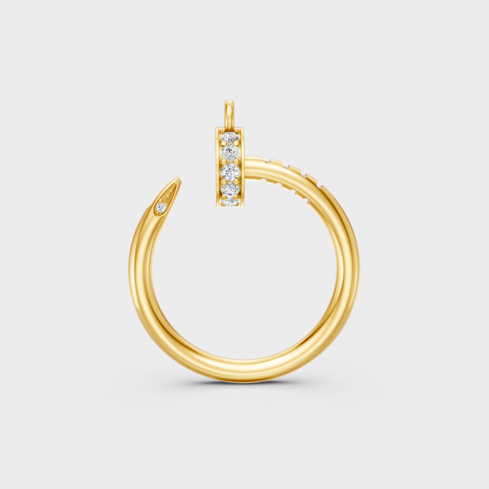 Classic 14K Yellow Gold Solitaire Charm Featuring A Round Lab Diamond