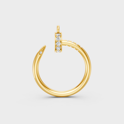Classic 14K Yellow Gold Solitaire Charm Featuring A Round Lab Diamond