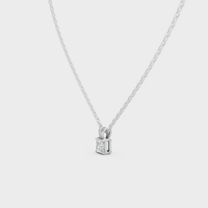 Certified 1 Carat Princess Cut Diamond Pendant Platinum