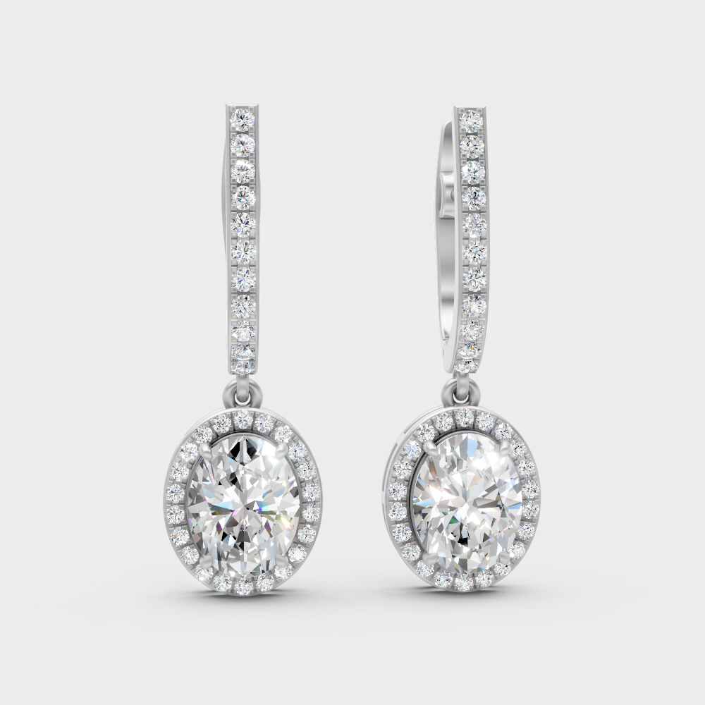 Certified Lab-Grown Diamond Dangler Earrings In Hallmark White Gold
