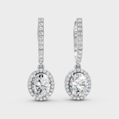 Certified Lab-Grown Diamond Dangler Earrings In Hallmark White Gold