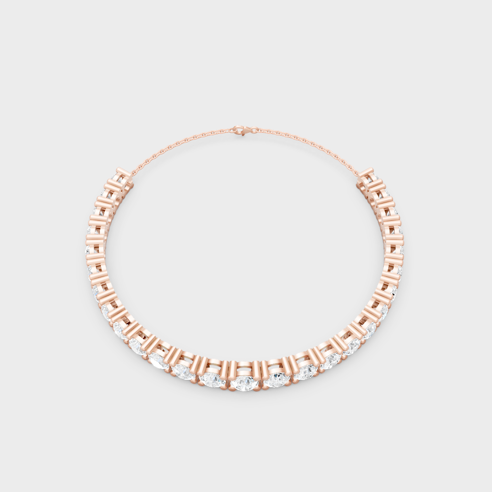 Elegant Lab Diamond Bracelet Round Cut Rose Gold
