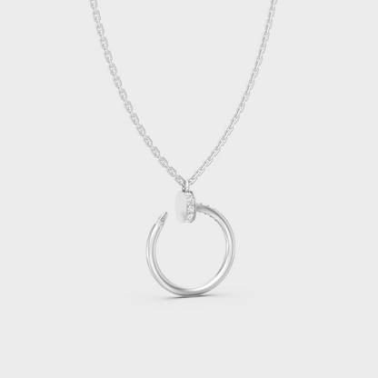 Sleek 18K White Gold Diamond Pendant Featuring A Gli Certified Round Lab Diamond