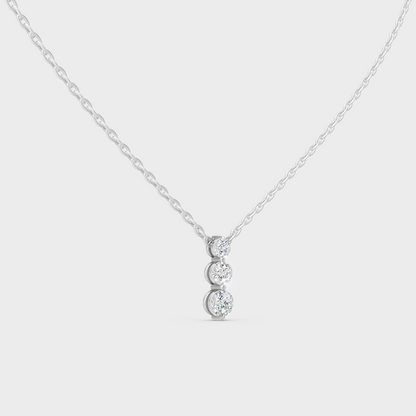 GLI Certified 1.11 Ct Round Lab-Grown Diamond Necklace White Gold