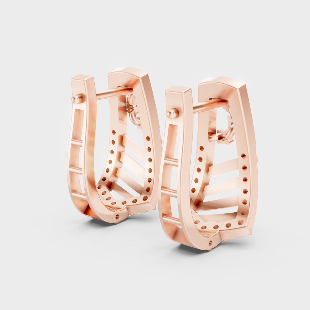 Elegant Rose Gold Lab-Grown Diamond Hoop Earrings 0.18 Ct Each