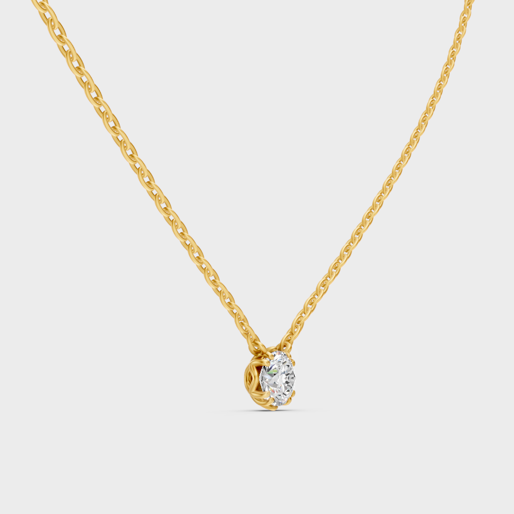 Elegant 1 Ct Lab-Grown Diamond Pendant Yellow Gold