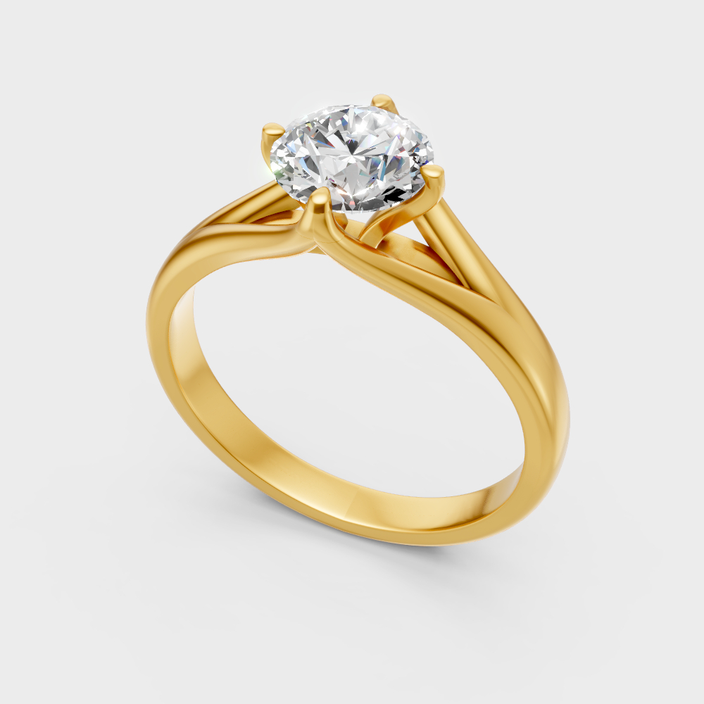  Yellow Gold Round Diamond Ring Available 