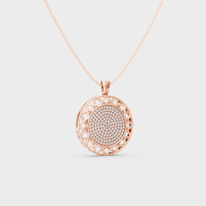  Rose Gold Round-Cut Lab-Grown Diamond Pendant For Modern Ethical Luxury