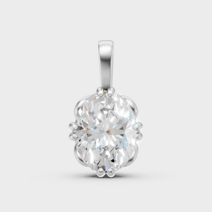 Premium 950 Platinum Oval-Cut Lab-Grown Diamond Solitaire Pendant Only