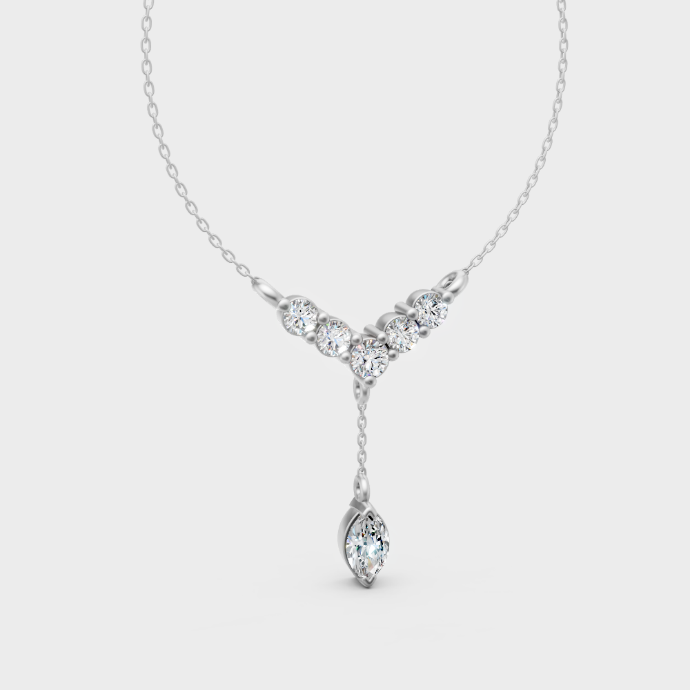 Elegant Lab-Grown Diamond Pendant With Chain White Gold