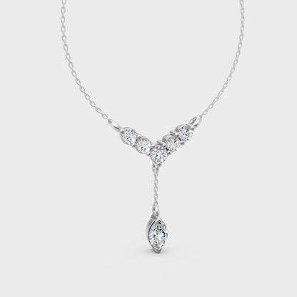 Elegant Lab-Grown Diamond Pendant With Chain White Gold