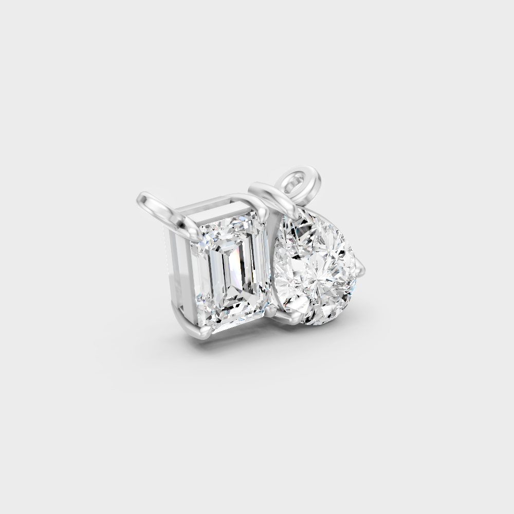  High-Polish 950 Platinum Two-Stone Lab Diamond Pendant For A Brilliant Look
