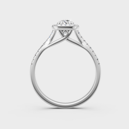 High-Polish 950 Platinum Round Lab Diamond Halo Ring For Maximum Shine