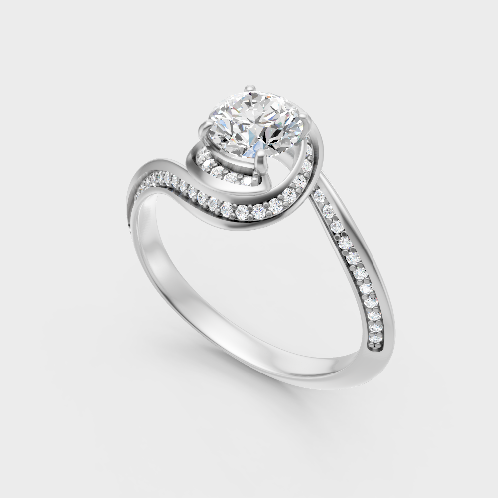 Sleek White Gold Halo Ring Featuring An Igi Gli Certified Round Lab Diamond