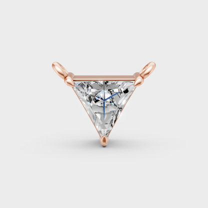 GLI Certified Triangle Cut Lab-Grown Diamond Pendant In Hallmark Rose Gold