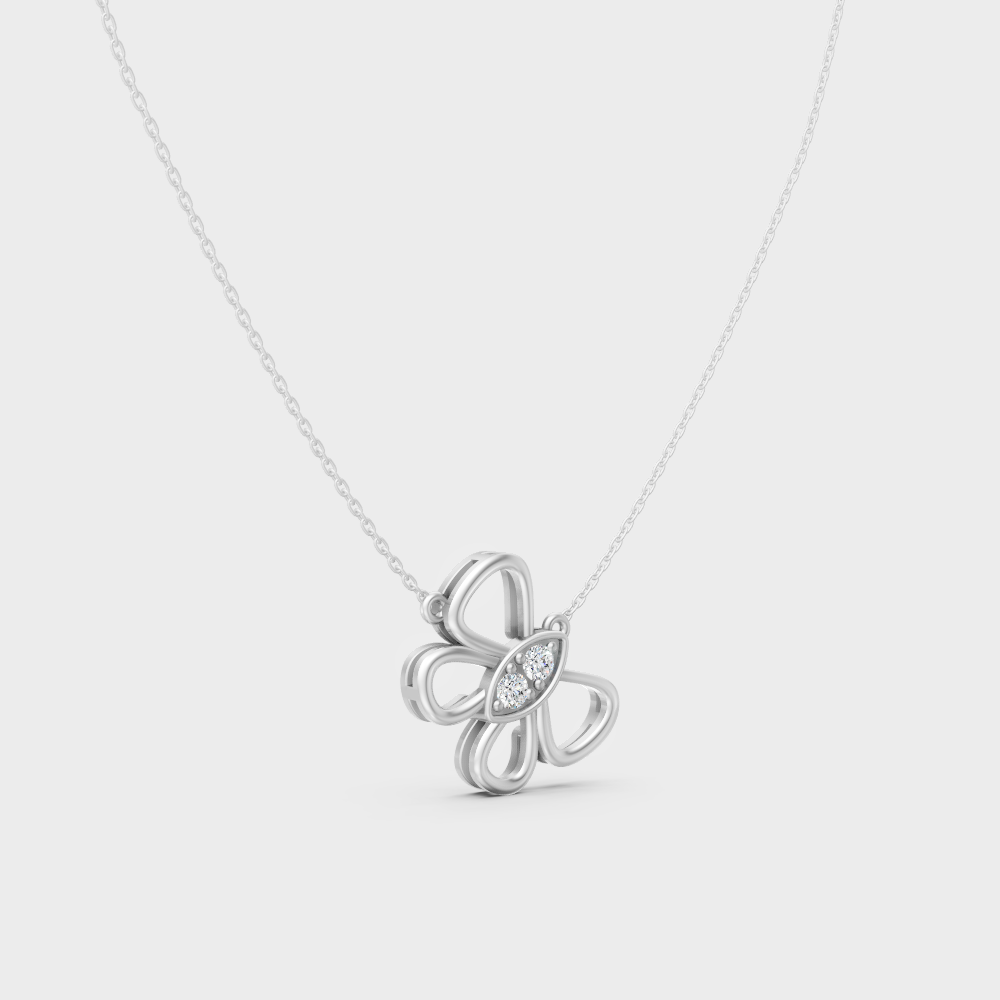 GLI Certified 0.16 Ct Round Lab-Grown Diamond Necklace White Gold