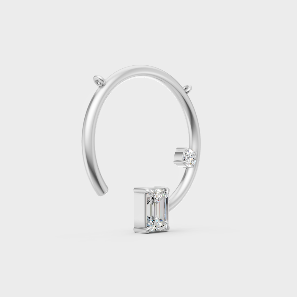 0.98 Ct Lab-Grown Emerald & Round Cut Diamond Pendant In 950 Platinum