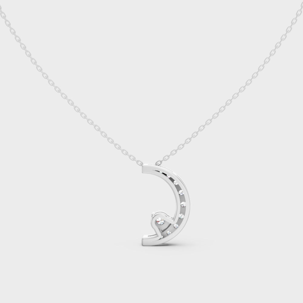 Fine Jewelry Lab-Grown Round Diamond Pendant Necklace In Platinum