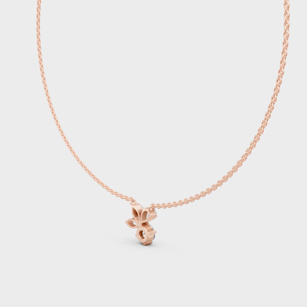 Modern 9K Rose Gold Cluster Pendant With Brilliant Sustainable Diamonds