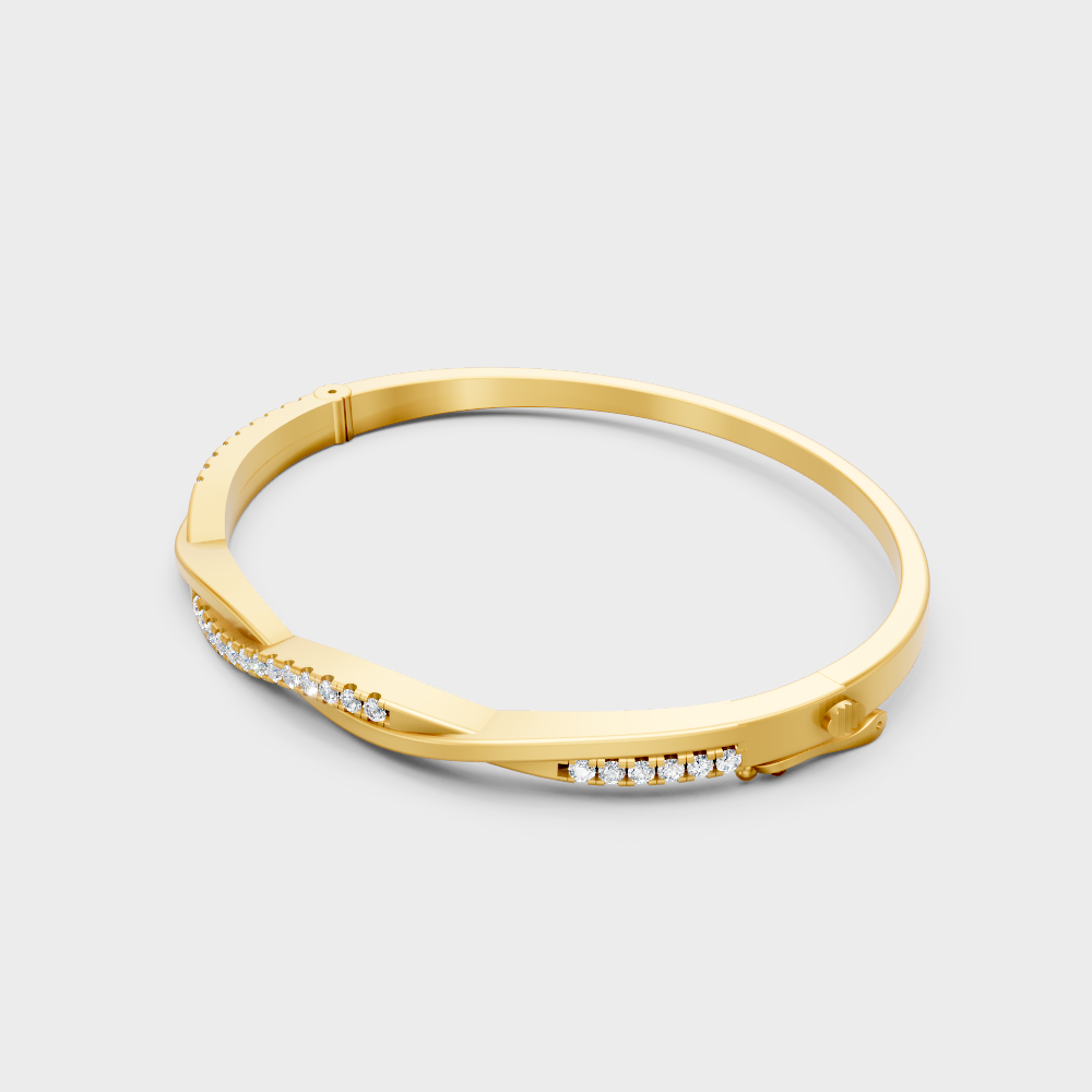 Hallmark Gold Lab Diamond Kada Bracelet Yellow Gold