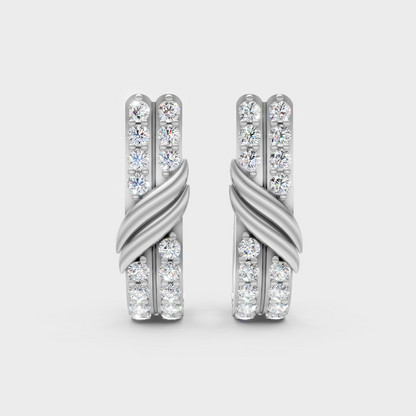 0.20 Ct GLI Certified Lab-Grown Round Diamond Hoop Earrings In White Gold