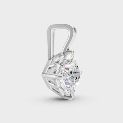 High-Polish 950 Platinum Princess Lab Diamond Pendant For Maximum Shine