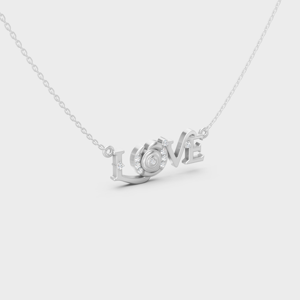 GLI Certified 0.09 Ct Round Lab-Grown Diamond Necklace White Gold