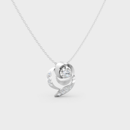 GLI Certified 0.35 Ct Round Lab-Grown Diamond Necklace White Gold