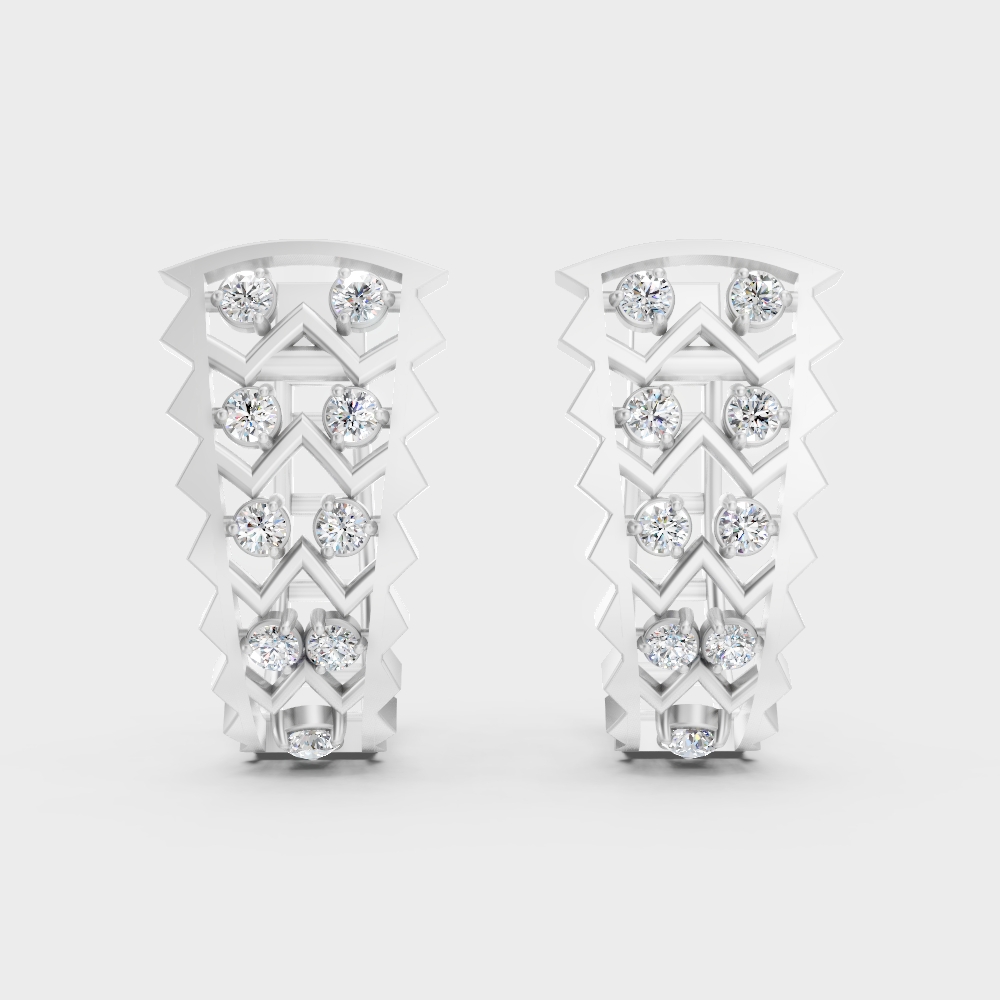 0.52 Ct GLI Certified Lab-Grown Round Diamond Hoop Earrings In White Gold