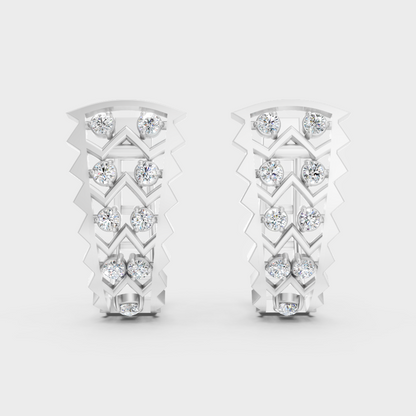 0.52 Ct GLI Certified Lab-Grown Round Diamond Hoop Earrings In White Gold