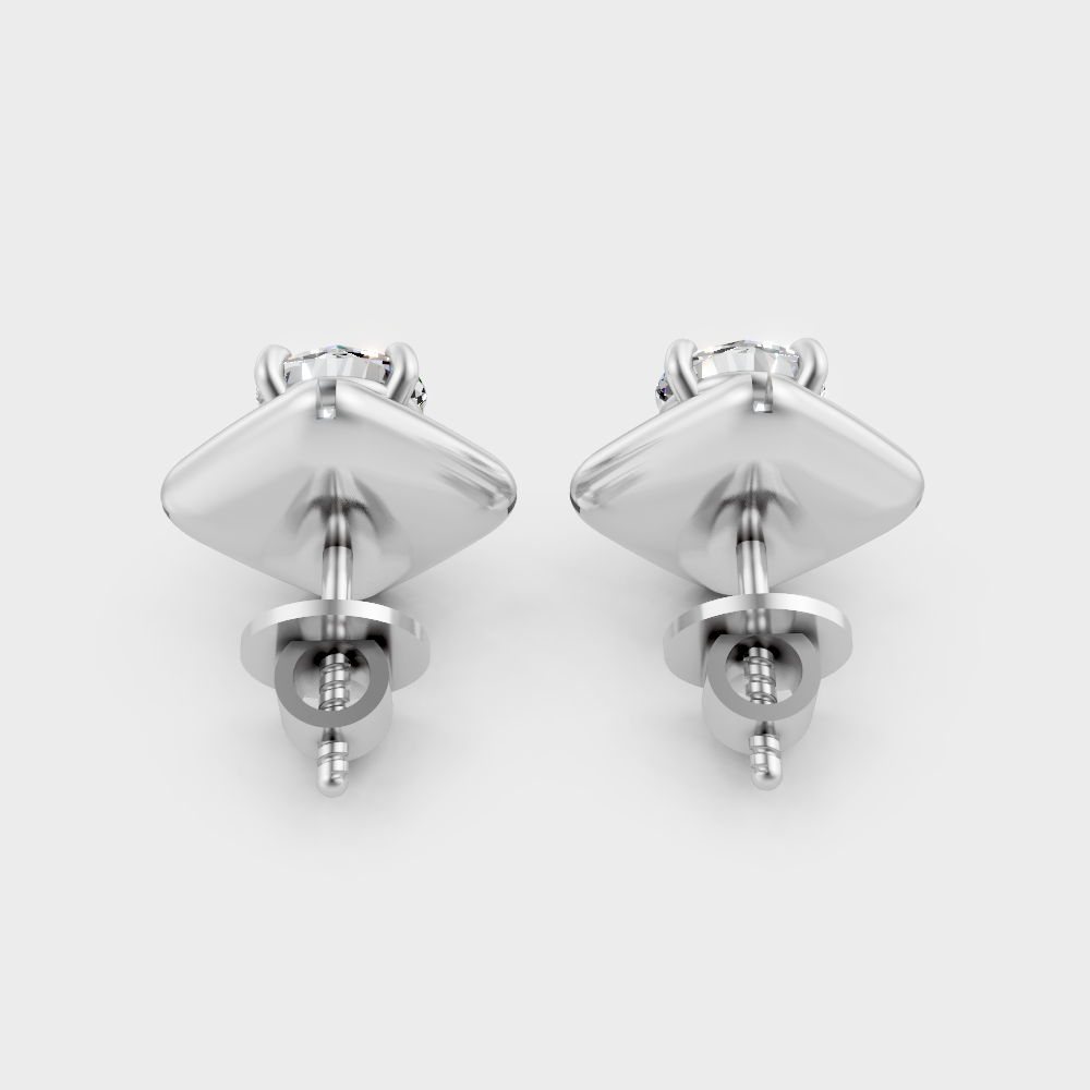 Round Cut Lab Grown Diamond Earrings in