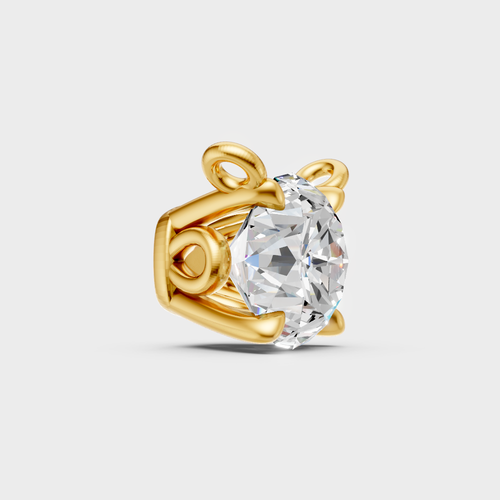 Brilliant Round Lab-Grown Diamond Pendant 18K Yellow Gold