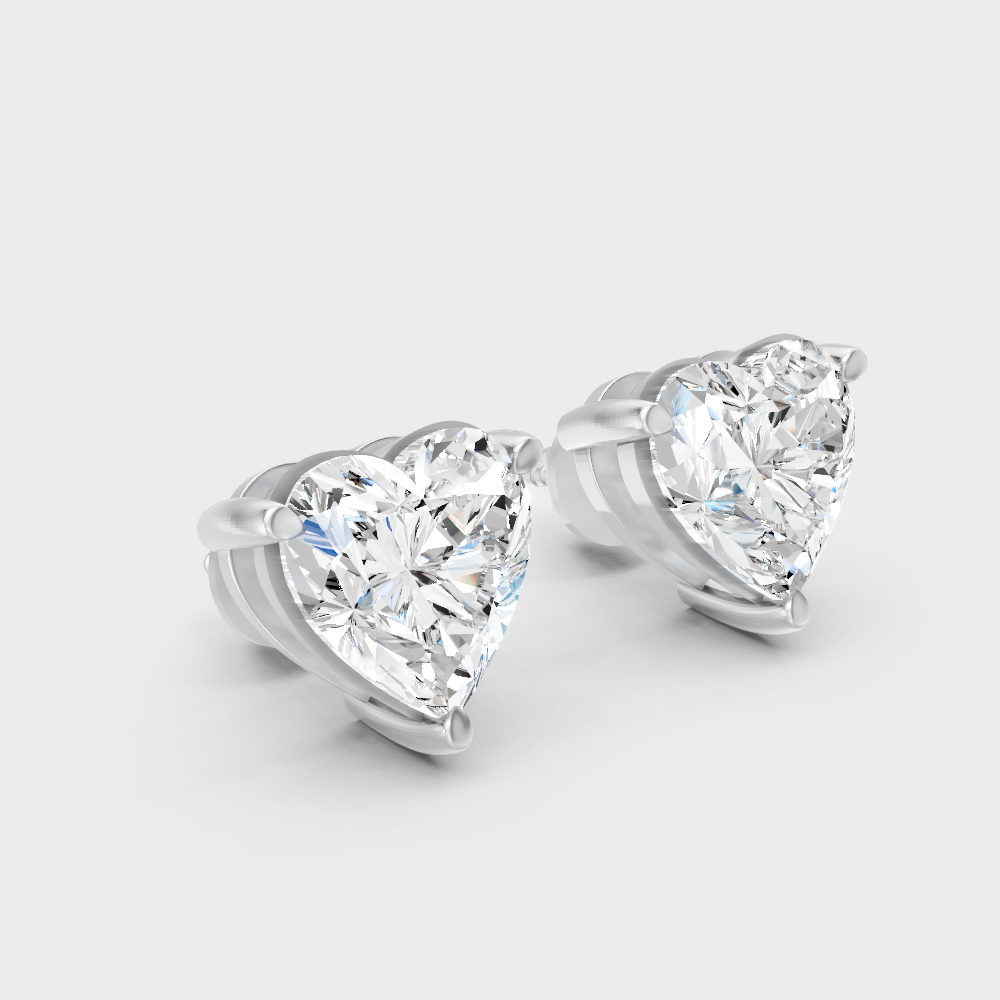Luxury Heart Cut Diamond Earrings White Gold