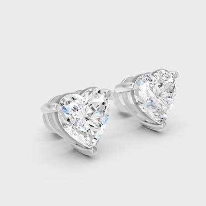 Luxury Heart Cut Diamond Earrings White Gold