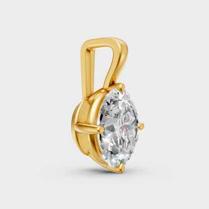 Luxury Oval Diamond Pendant Yellow Gold Fine Jewelry