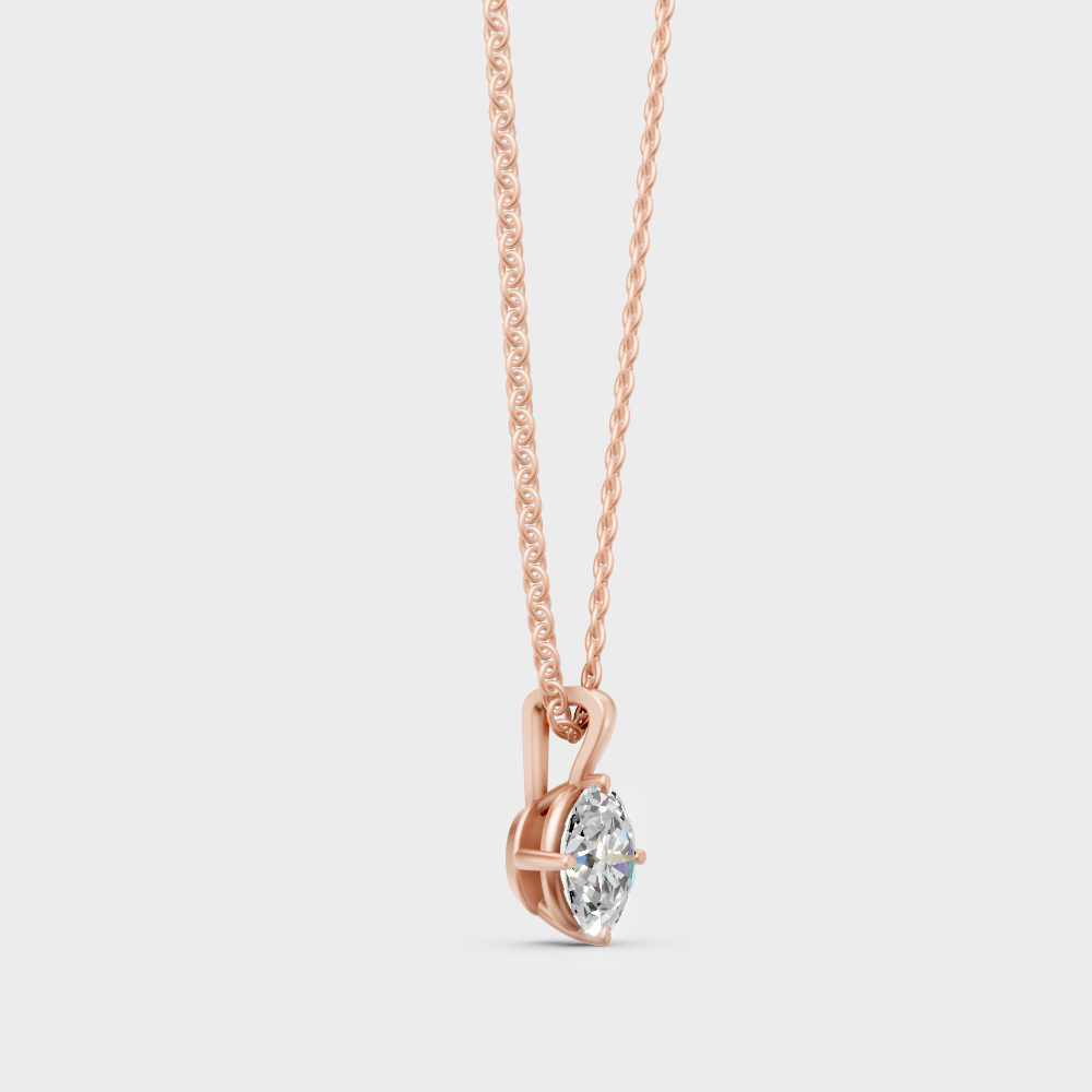 Luxury Oval Diamond Necklace With Chain Rose Gold
