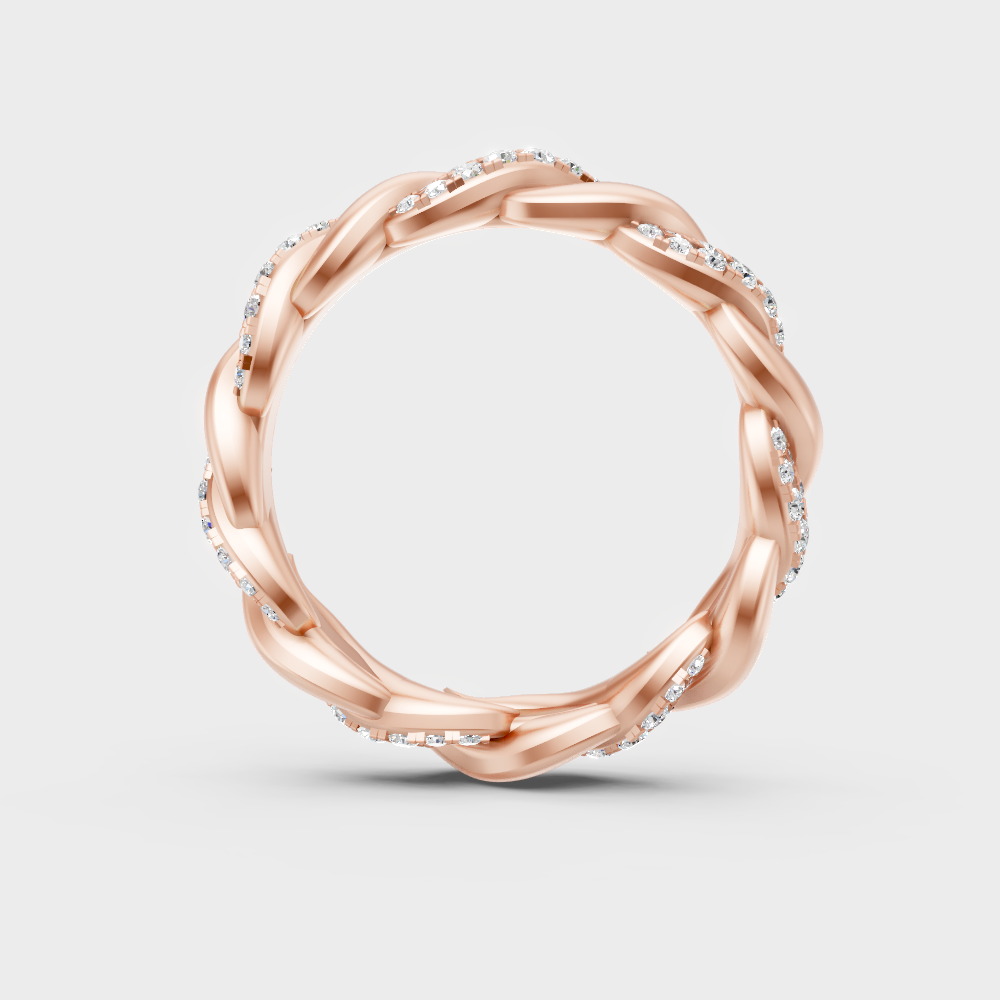 Blush Rose Gold Ring With Hallmarked  Round Lab-Grown Diamond Detail