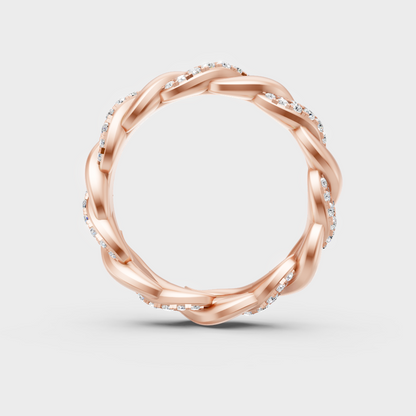Blush Rose Gold Ring With Hallmarked  Round Lab-Grown Diamond Detail
