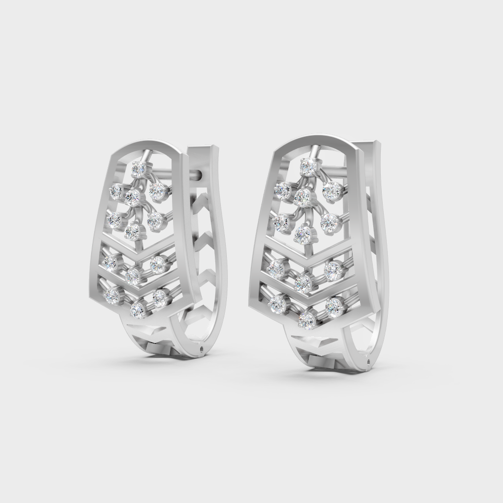950 Platinum GLI Certified Lab-Grown Diamond Hoop Earrings