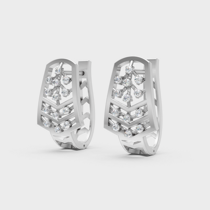 950 Platinum GLI Certified Lab-Grown Diamond Hoop Earrings